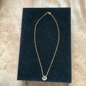 Golden chain and crystal necklace